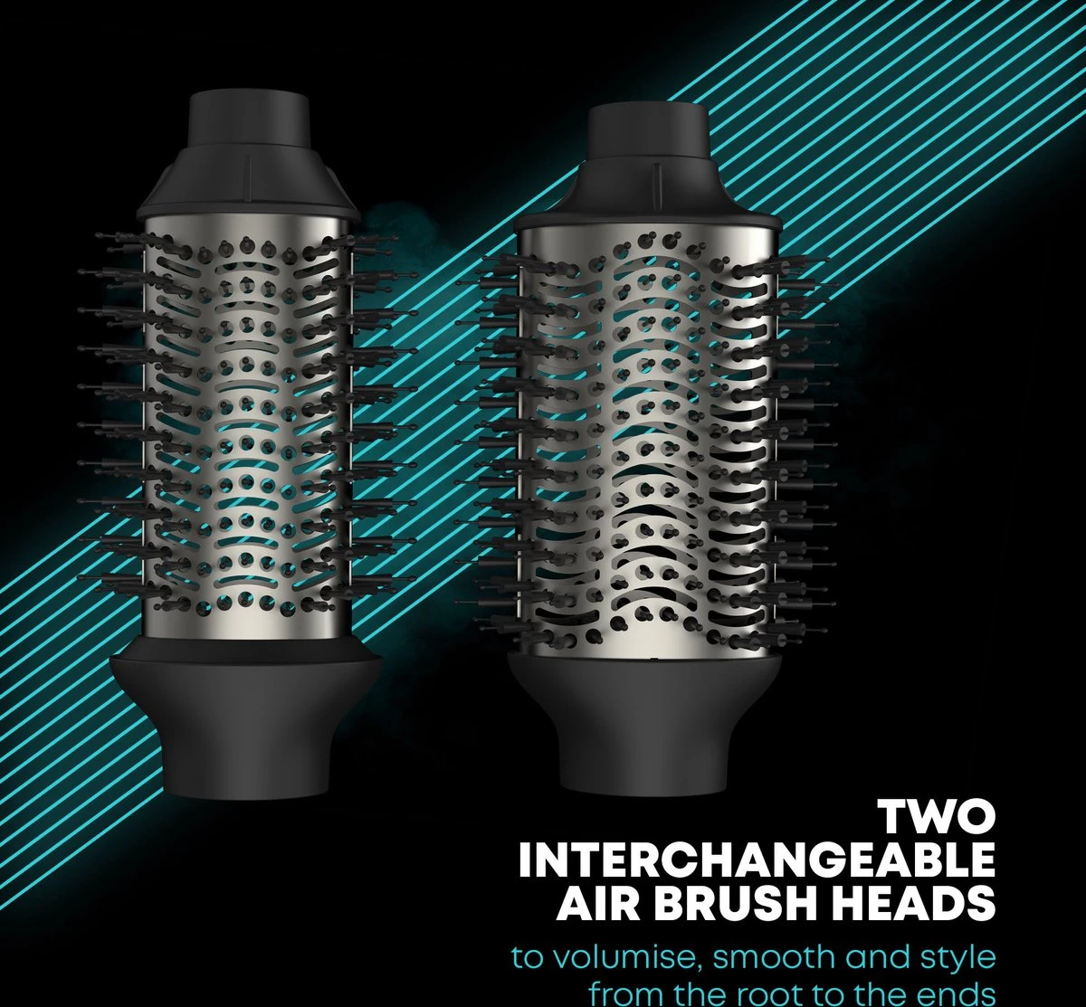 Revamp DR2500 Progloss Föhnborstel - 4 In 1 Stijlborstel - Voor Alle Haartypes - Inclusief 2 Opzetborstels - 1000 W - Afbeelding 6