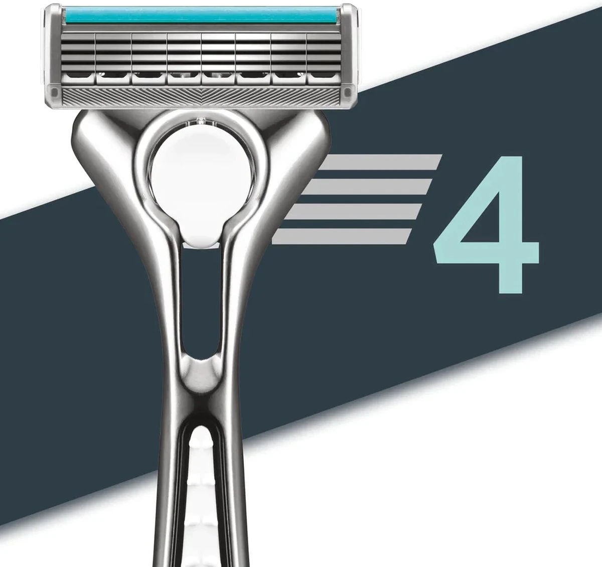Wilkinson Sword Quattro Titanium Sensitive Scheerapparaat + 9 Scheermessen 7 Wilkinson Sword Quattro Titanium Sensitive Scheerapparaat + 9 Scheermessen - Afbeelding 5