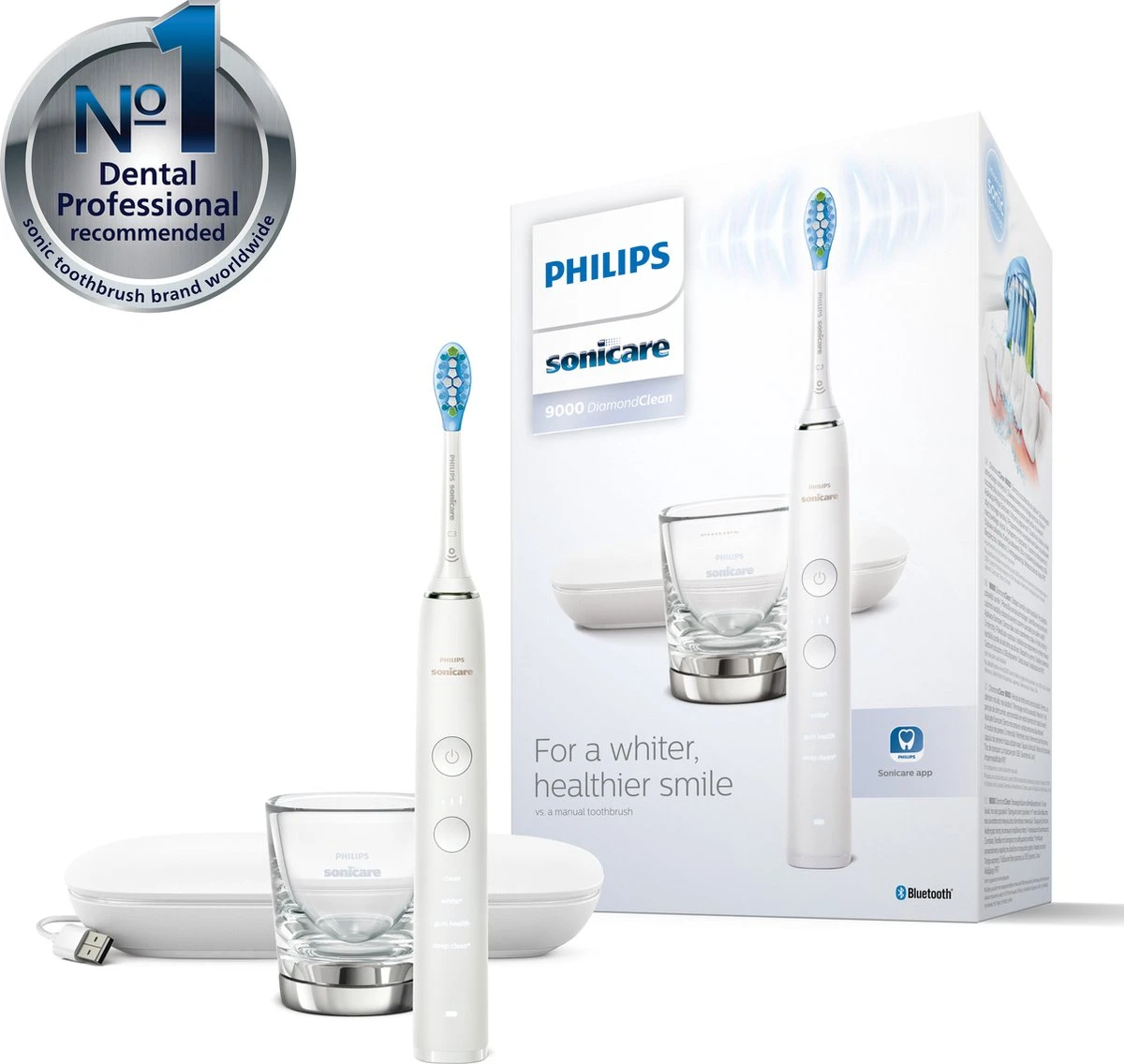 Philips Sonicare DiamondClean HX9911/27 - Elektrische Tandenborstel - Wit - Afbeelding 2