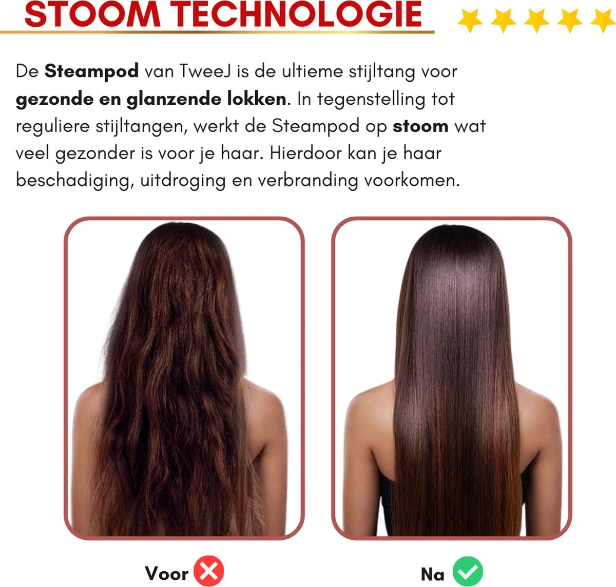 TweeJ Steampod 3.0 - Stoom Stijltang - Stijltang Krultang 2 In 1 - Stijltang - Krultang - Afbeelding 4