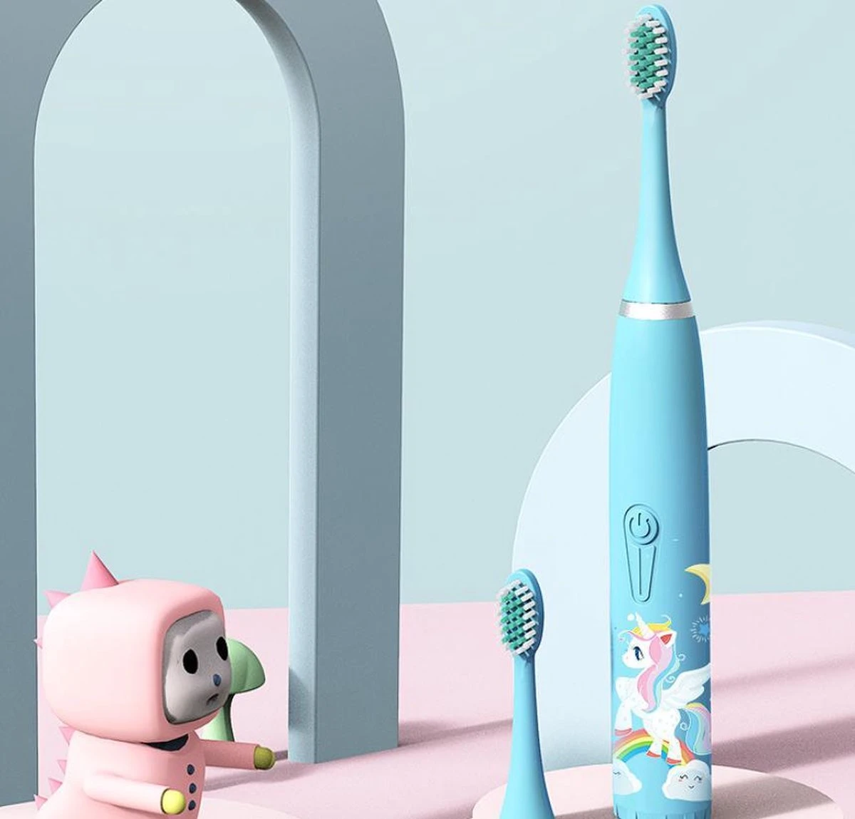 Merkloos CoolHome Sonic Unicorn - Elektrische Tandenborstel Geschikt Voor Peuters En Kinderen - Kindertandenborstel - Licht Blauw 4 Merkloos CoolHome Sonic Unicorn - Elektrische Tandenborstel Geschikt Voor Peuters En Kinderen - Kindertandenborstel - Licht Blauw - Afbeelding 2