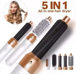 Luxe - Krultang - Wit - Airstyler - Fohn - Haardroger - Multistyler - Stijltang - Tiktok - Airwrap - Stijltang - Fysk - Krultang - Cadeau - Automatische Krultang - 5 In 1