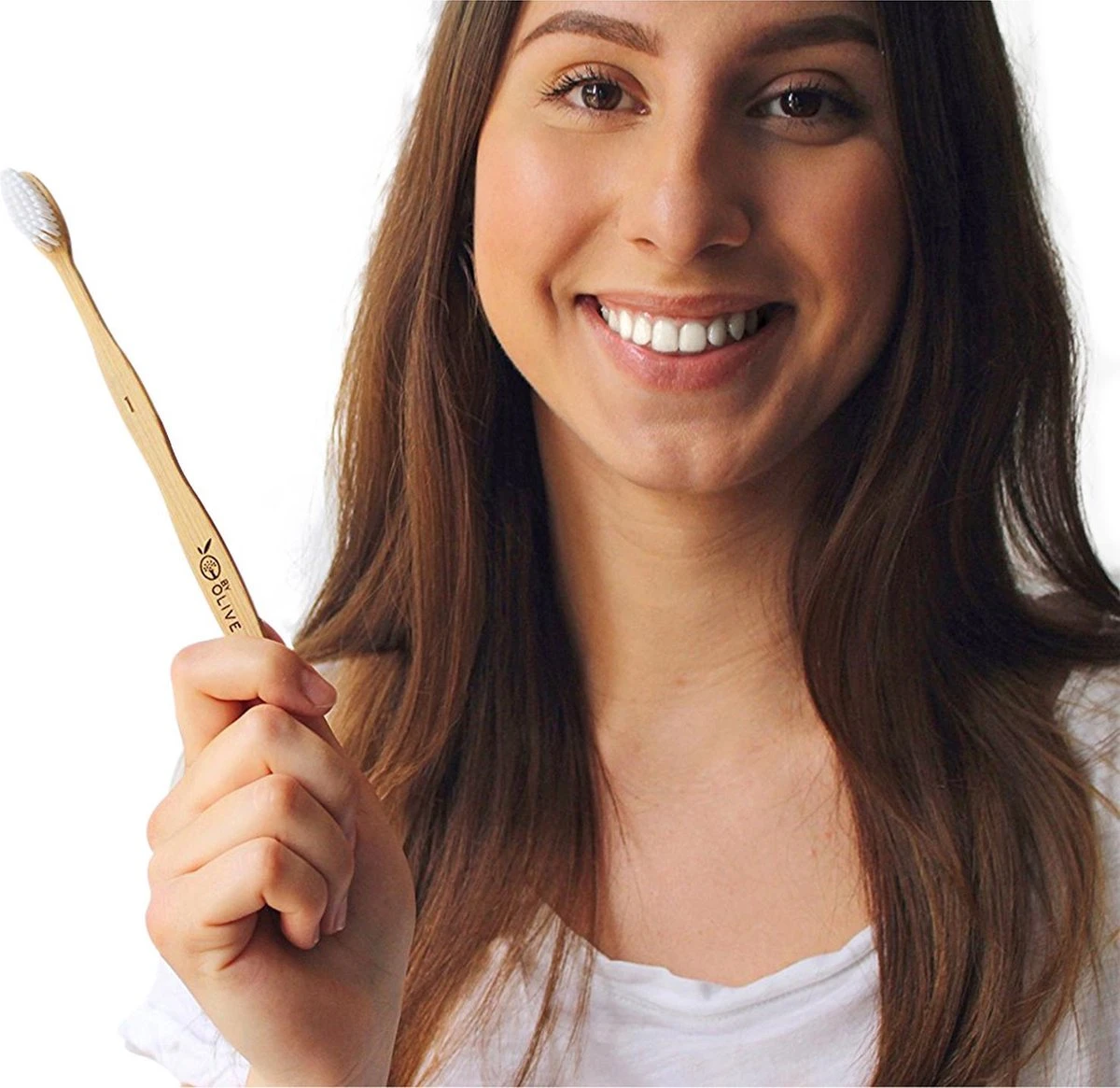 Bamboe Tandenborstel By Olive 4 St. Genummerd 100% Moso Bamboo - Afbeelding 9