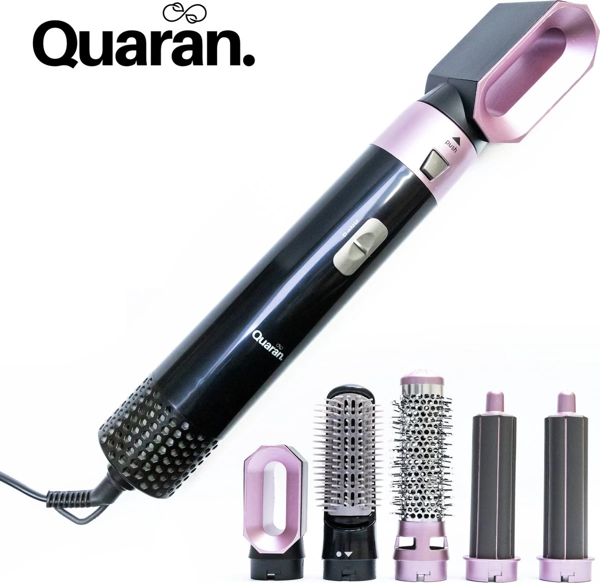 Quaran Airwrap - 5 In 1 Set - Föhnborstel - Krultang - Stijltang - Hairwrap - Haardroger Met Borstel - Krulborstel - Stijlborstel - Haarborstel - Multistyler