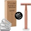 Safety Razor Scheermes + 20 Scheermesjes - Aluminium - Rose - Double Blade