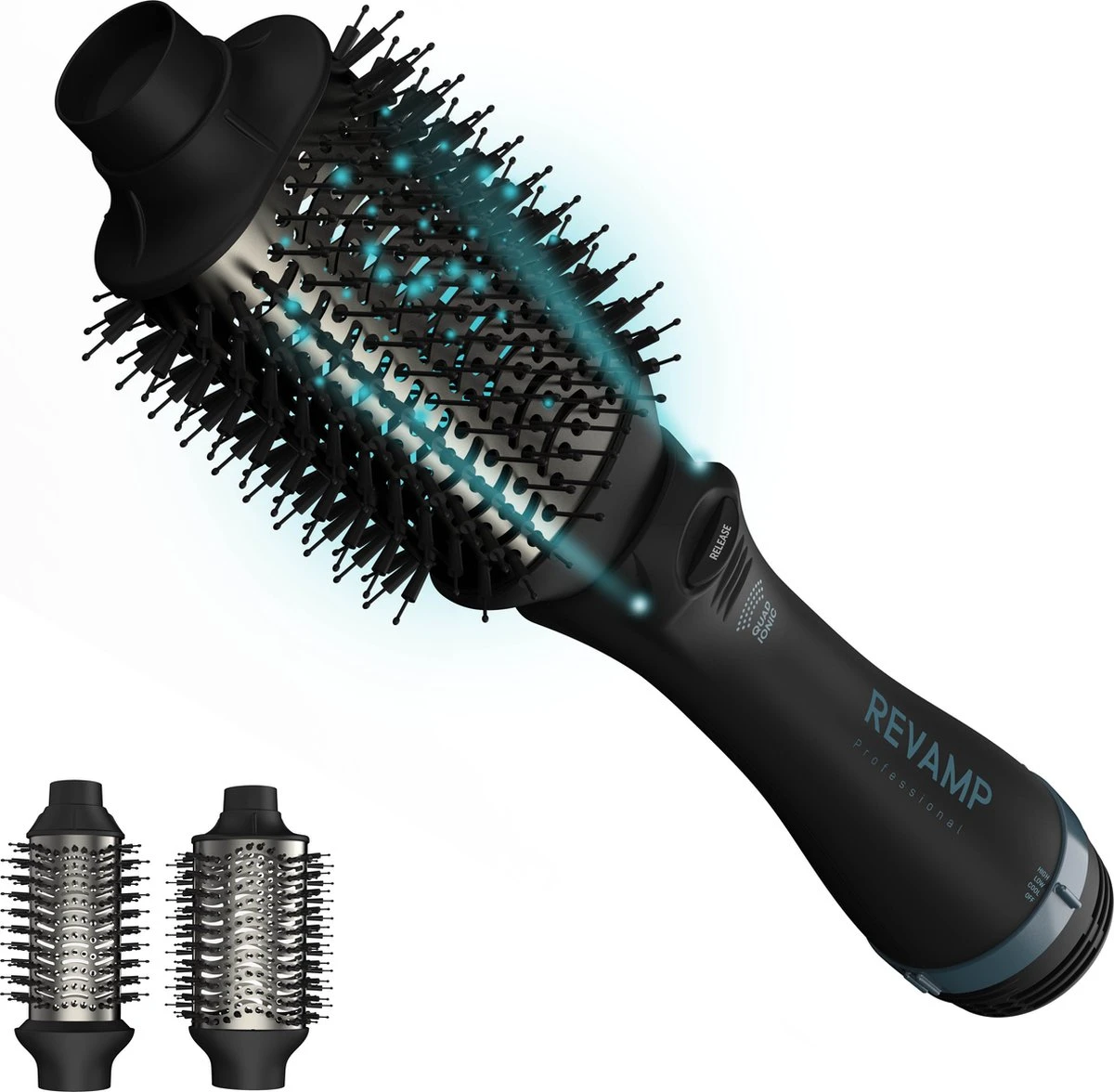 Revamp DR2500 Progloss Föhnborstel - 4 In 1 Stijlborstel - Voor Alle Haartypes - Inclusief 2 Opzetborstels - 1000 W