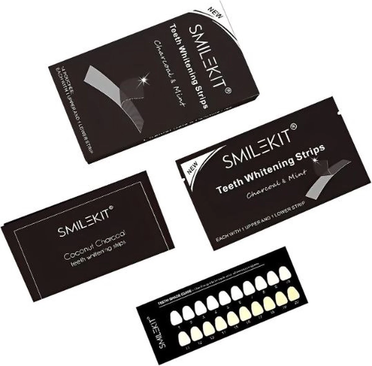 Smilekit - Teeth Whitening Strips - Charcoal & Mint - 7 Sets 14 Stuks - Witte Tanden - Tanden Bleken - Afbeelding 2