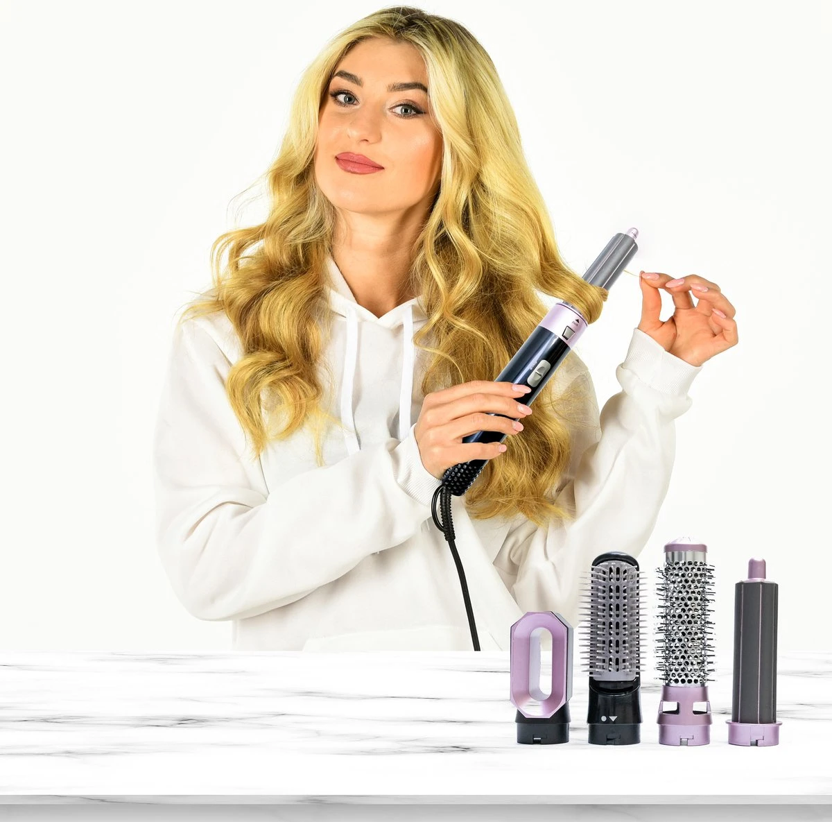 Quaran Airwrap - 5 In 1 Set - Föhnborstel - Krultang - Stijltang - Hairwrap - Haardroger Met Borstel - Krulborstel - Stijlborstel - Haarborstel - Multistyler - Afbeelding 5