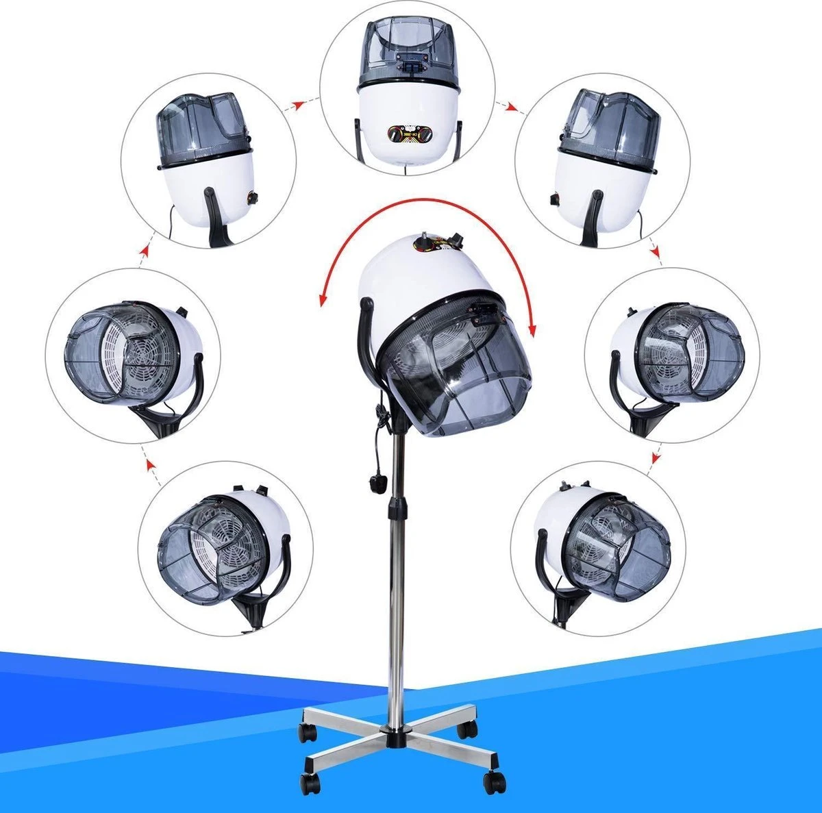 Professionele Staande Haar Droogkap - Haardroger Kap Fohn Op Wielen - Mobiele Haardrogerkap - Kapsalon Hair Dryer - Ook Voor Thuis! - Afbeelding 2