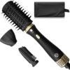 JC 3-in-1 Fohnborstel Met Opbergetui - Krulborstel - Haarstyler - Geschikt Voor Lang/Stijl/Krullen - Mat Zwart / Goud