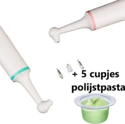 Merkloos Tandplak Verwijderen - Tanden Polijsten Electrisch (niet Oplaadbaar!!!) - Tandenpolijster Verbeterde Versie - Nr.1 Tandenpolijster - Tanden Polijsten - Tandplak Verwijderaar - Multifunctionele Tandenborstel - Gratis 5 Cupjes Polijstpasta