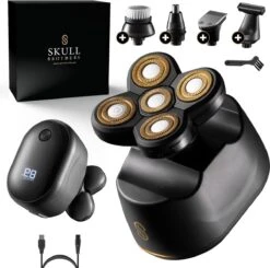 Skull Brothers® Wolf Pro - Scheerapparaat Voor Mannen 6 In 1 - Hoofd Kaal Scheren - Gezicht En Hoofd Trimmer - Waterdicht - Nat En Droog Shaver