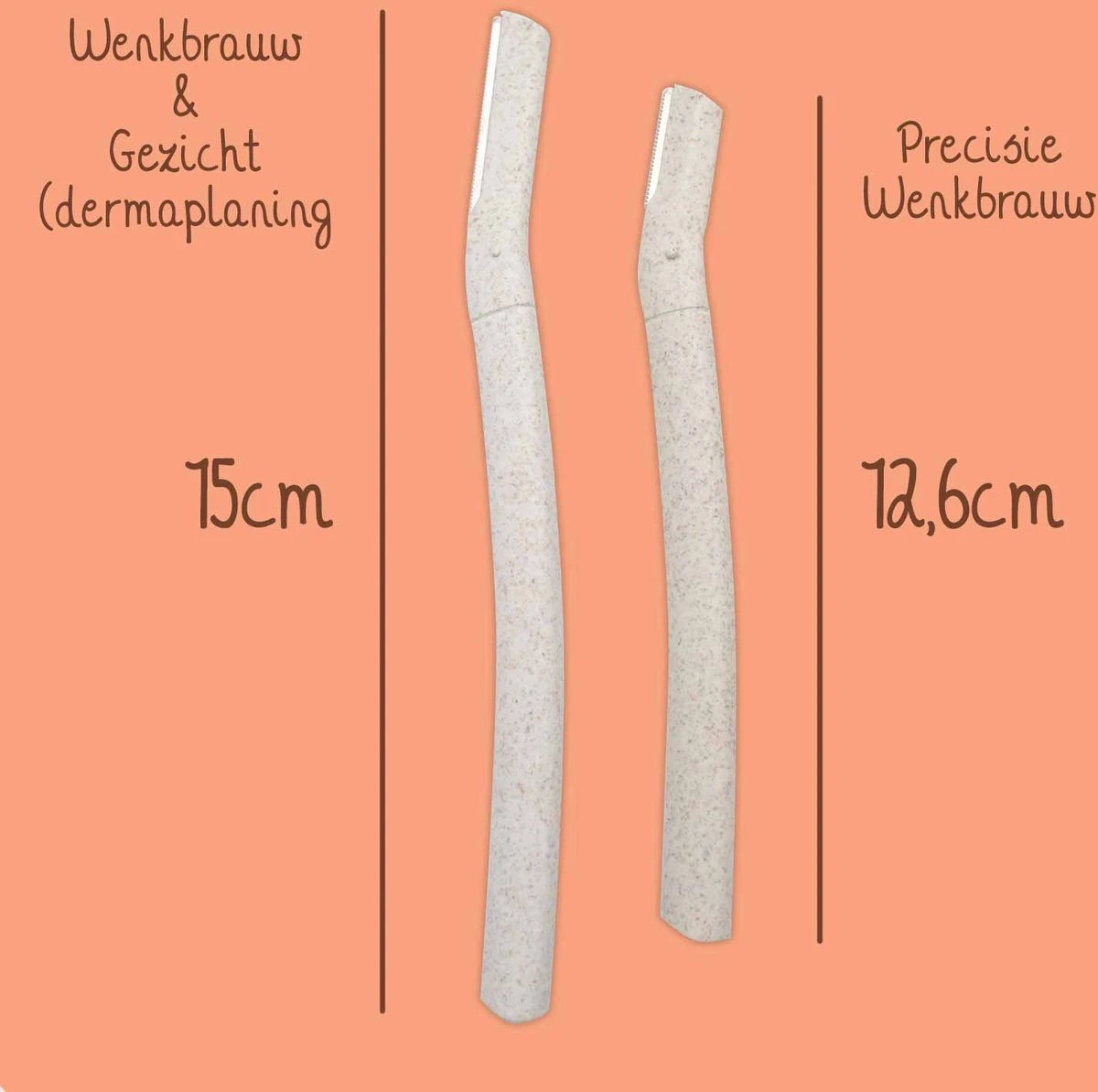 Bamboozy Dermaplaning 6x Wenkbrauw Scheermesje Mesje Van Tarwestro - Scheermes Gezicht Intieme Streek - Wenkbrauw Trimmer Epileren Eyebrow Razor - Afbeelding 7