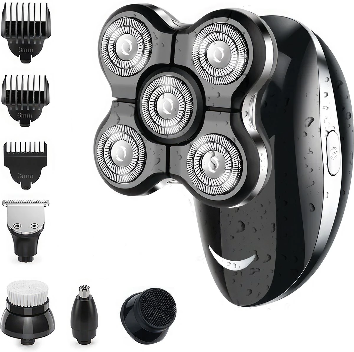 Vivid Green 5-in-1 Scheerapparaat Mannen - Trimmer - Nat En Droog Scheren - Incl. 5 Opzetstukken - Draadloos