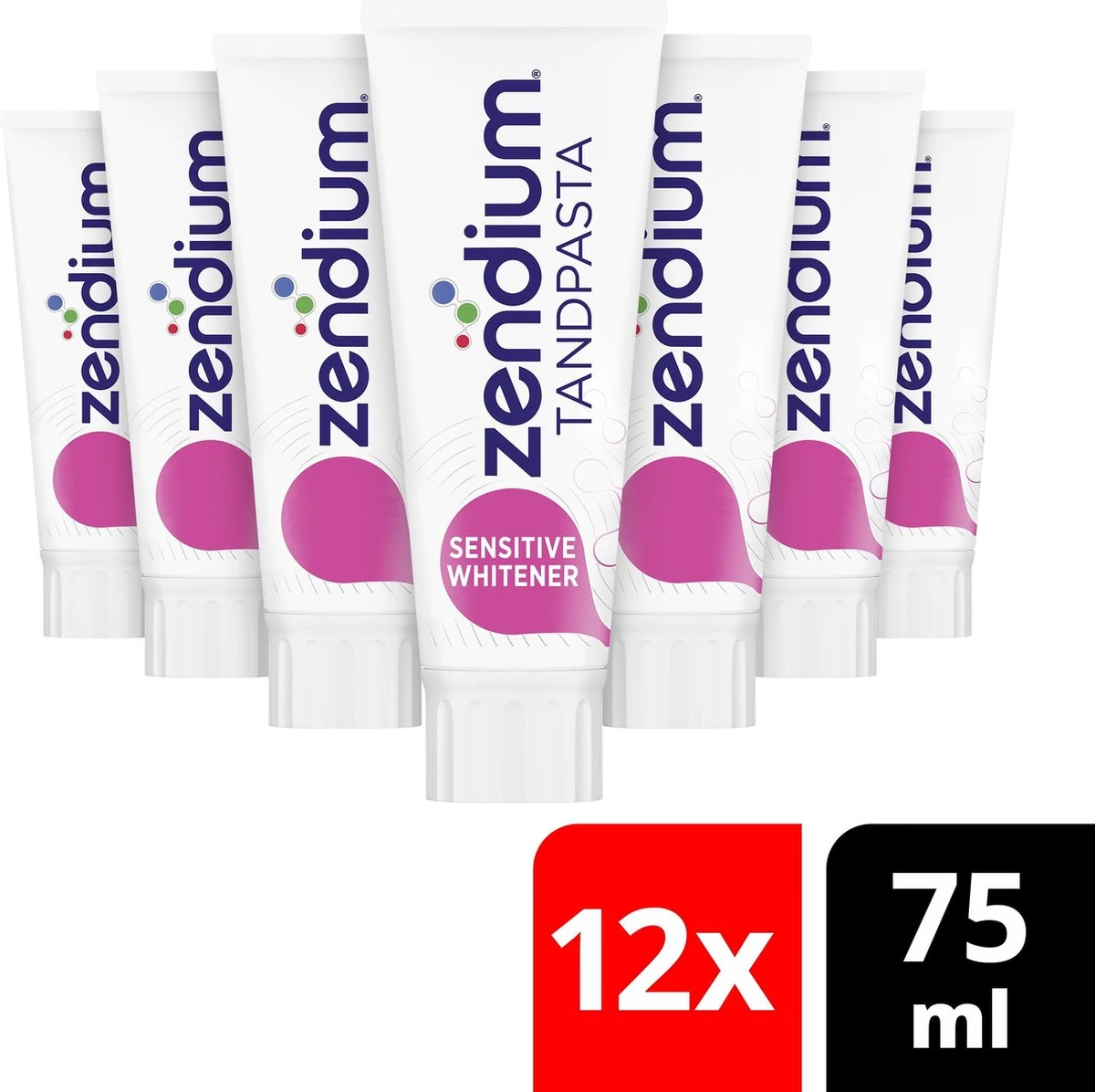 Zendium Sensitive Whitening Tandpasta - 12 X 75 Ml - Voordeelverpakking - Afbeelding 2
