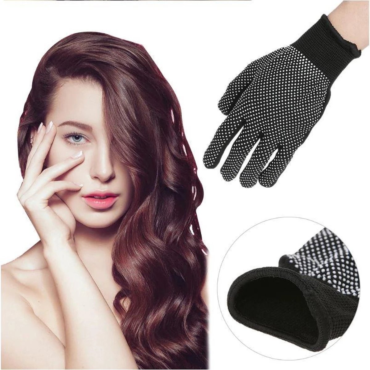 Krultang Handschoenen - Warmte Handschoen Voor Stijltang - Styling Haaraccessoires - Grijs - 1 Paar - Afbeelding 6