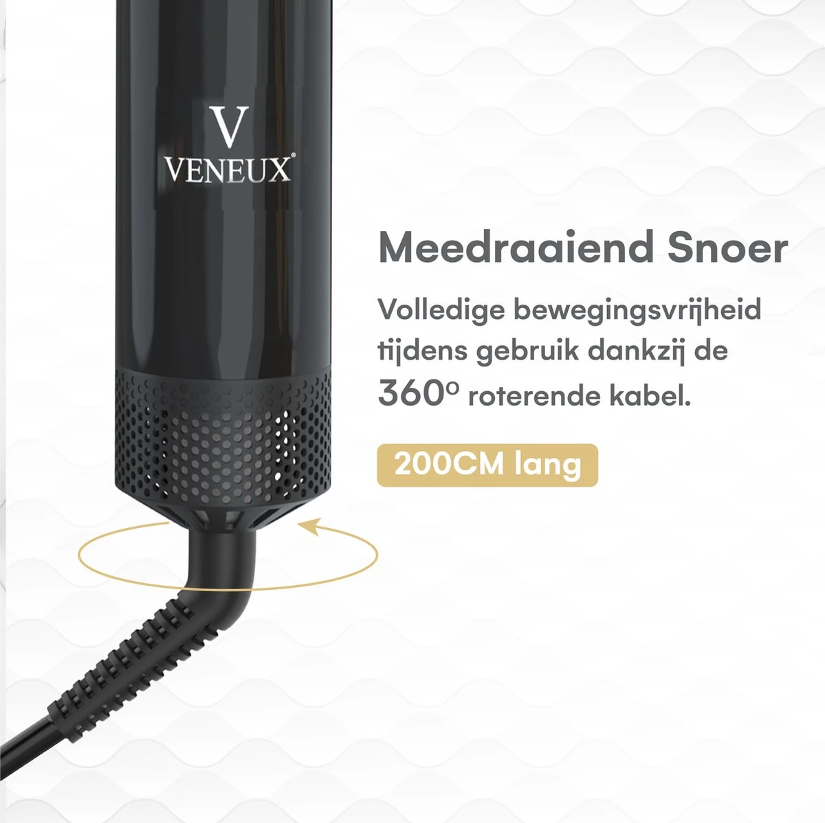 VENEUX® Airwrap Krultang - Krultangen - Föhnborstel - 5 In 1 Multi Styler - Zwart - TikTok -Inclusief Leren Opbergcase - Nieuwe Versie 2.5 Maart 2023 Edition - Afbeelding 9