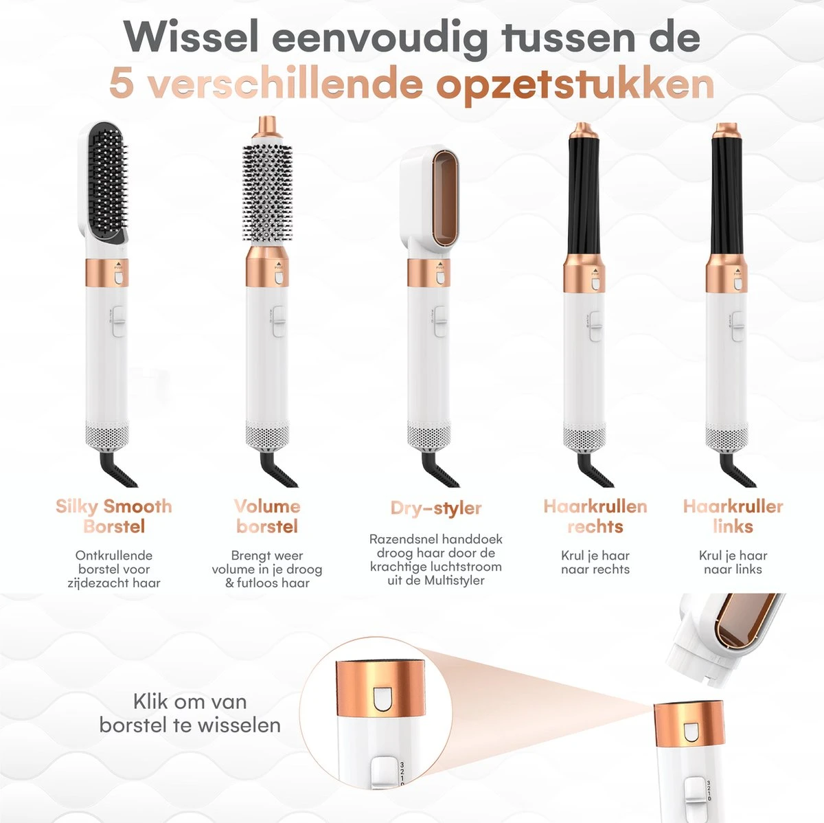 Bolt Electronics® Airwrap Krultang - Krultangen - Föhnborstel - 5 In 1 Multi Styler - Wit - TikTok - Nieuwste Versie 3.0 Maart 2023 Edition 6 Bolt Electronics® Airwrap Krultang - Krultangen - Föhnborstel - 5 In 1 Multi Styler - Wit - TikTok - Nieuwste Versie 3.0 Maart 2023 Edition - Afbeelding 4