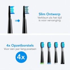 LifeGoods Elektrische Tandenborstel - Oplaadbaar - Veilig Voor Douche - 4 Opzetborstels - Zwart -BaByliss Verkoopwinkel 1200x1199 23