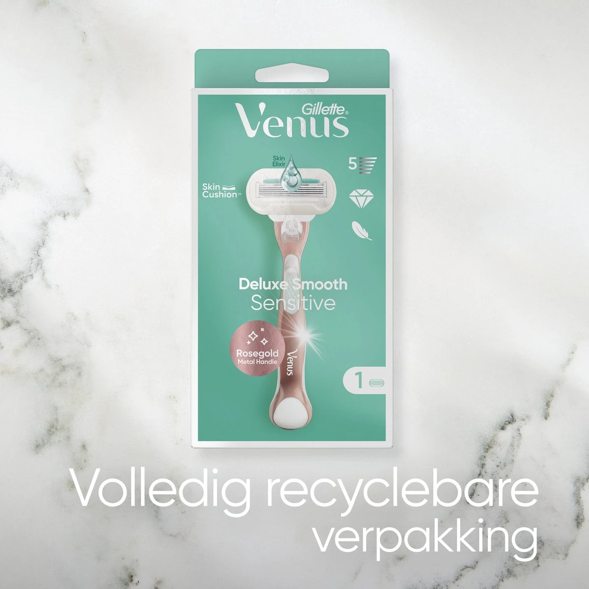 Gillette Venus Deluxe Smooth Sensitive - Scheersysteem Voor Vrouwen - RoseGold - 1 Handvat - 1 Navulmesje - 1 Scheermesje - Afbeelding 13