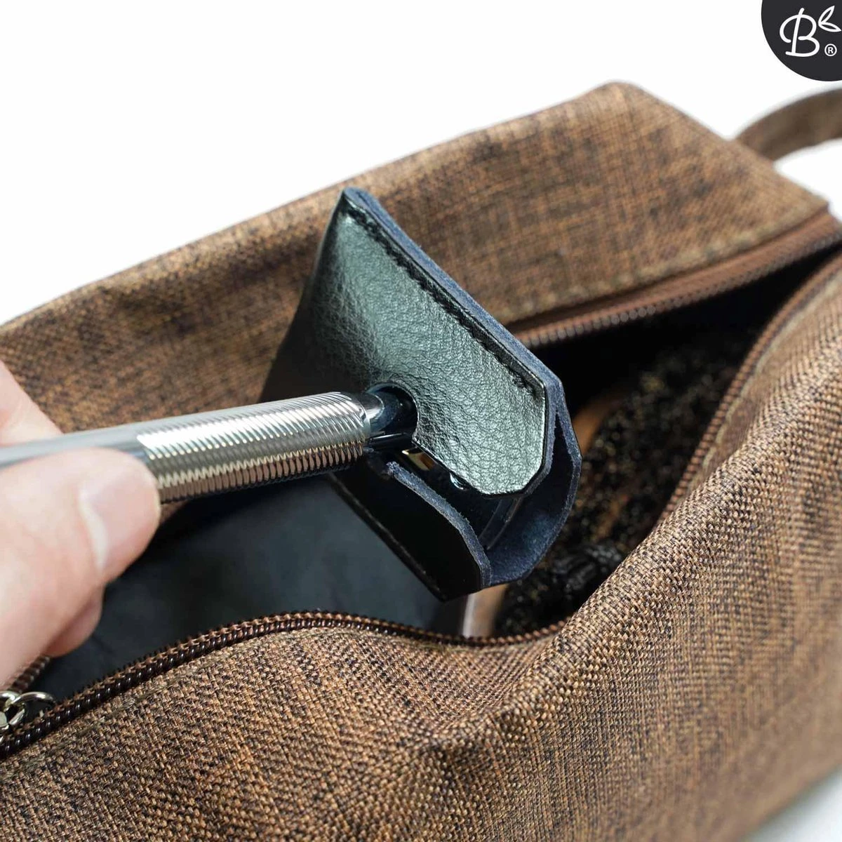 Beschermkap Safety Razor Reiskapje Vegan Leder Universeel 8 Beschermkap Safety Razor Reiskapje Vegan Leder Universeel - Afbeelding 6