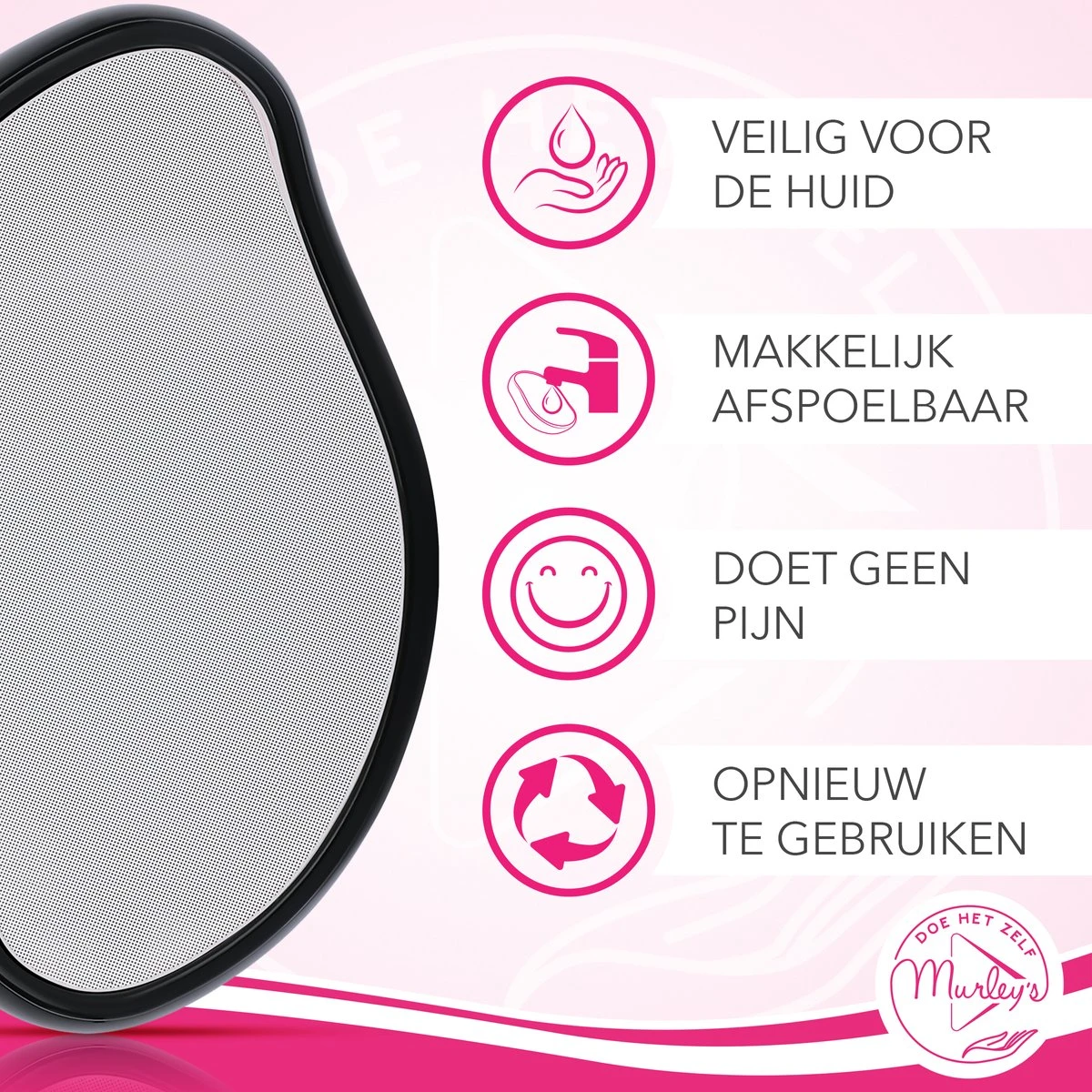 MURLEY’S Crystal Hair Removal - Krystal Remover - Haarverwijderaar - Epilator - Pijnloze En Veilige Ontharing ZWART - Afbeelding 3