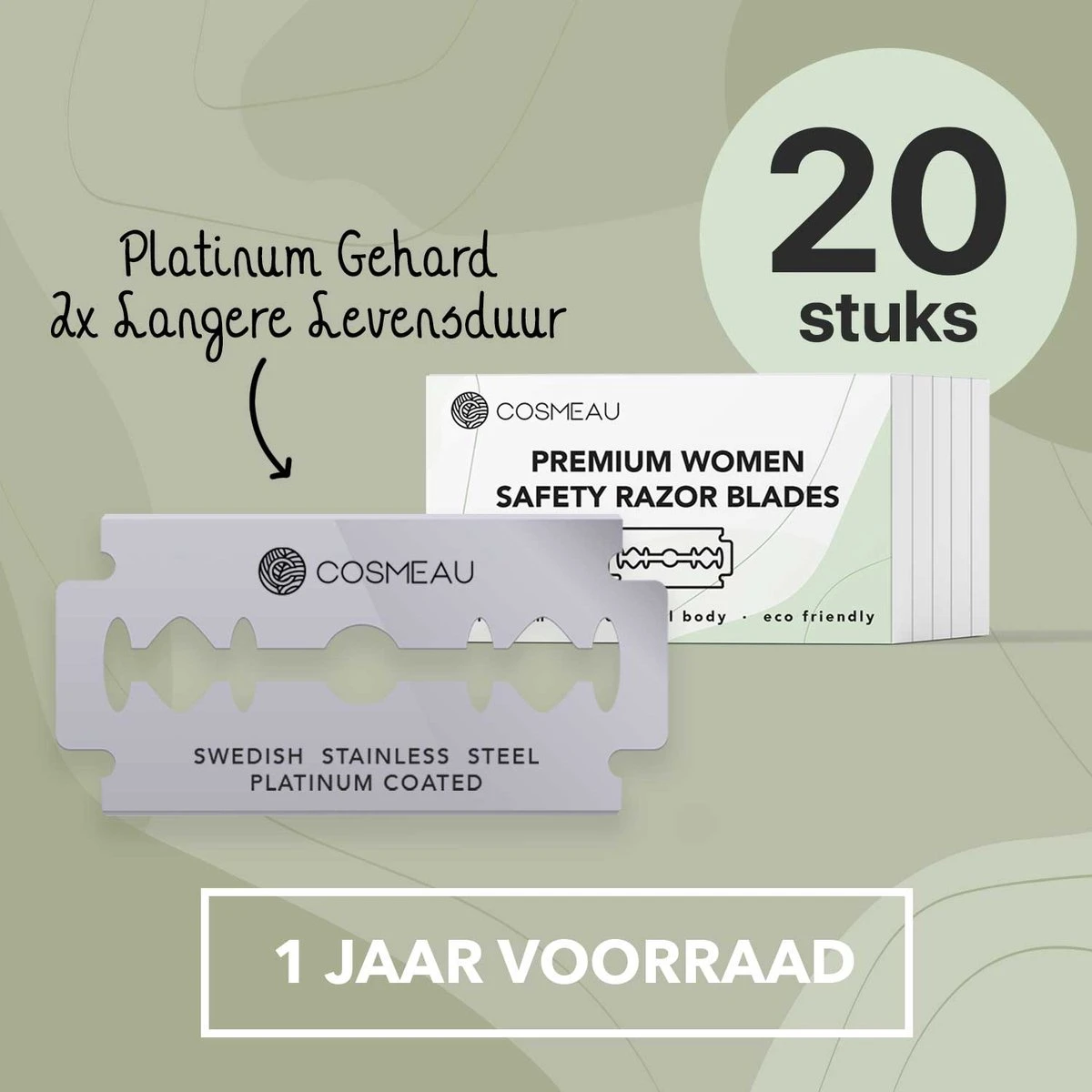 Safety Razor Starterkit Aluminium Voor Vrouw Rose Gold Goud - 20 Mesjes - Scheerkwast - Scheerzeep - Scheren Starterset - Afbeelding 9