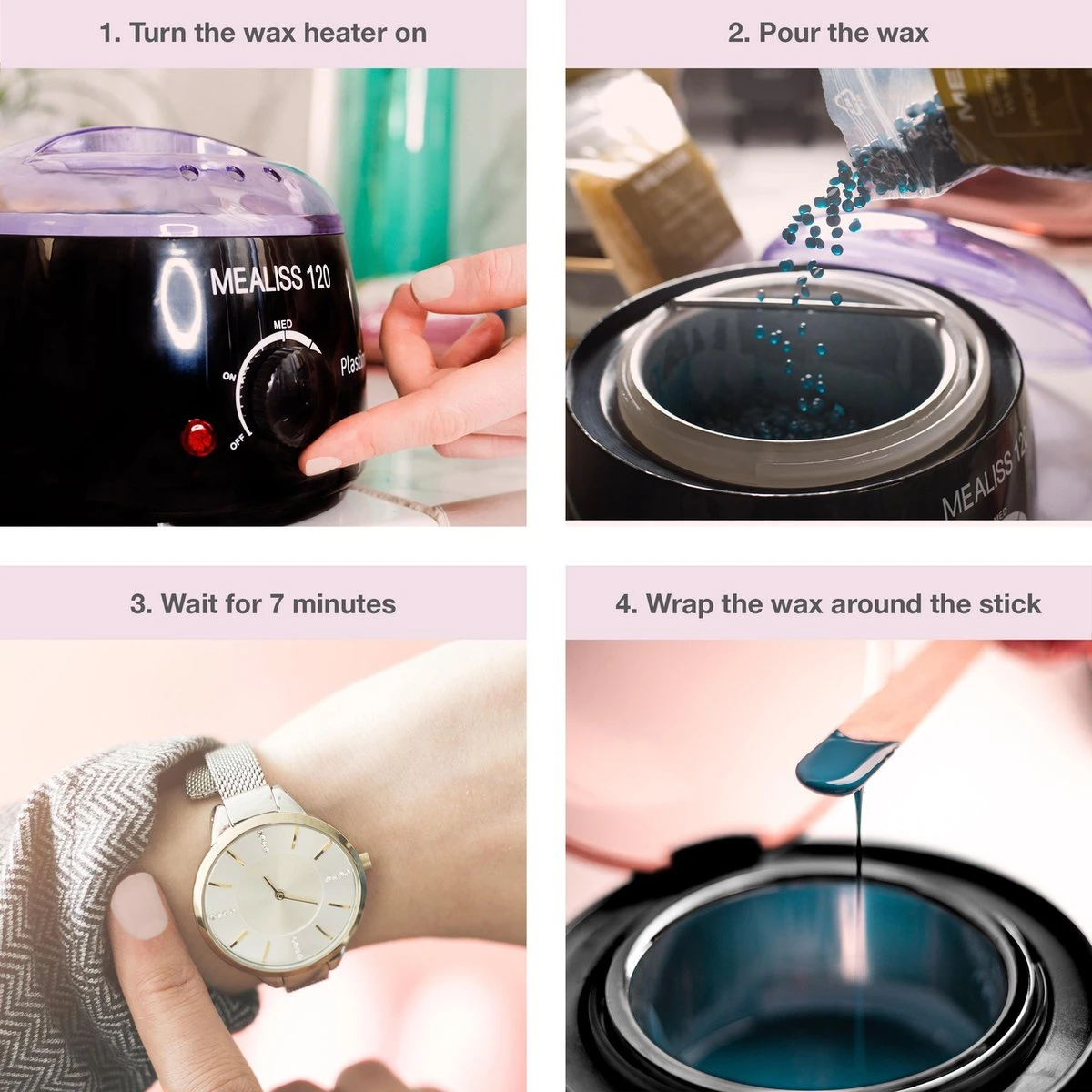 Kit Mealiss®120 - Wax - 1000 Gr Hypoallergene Wax - Spatels - 100ml Olie - Afbeelding 5