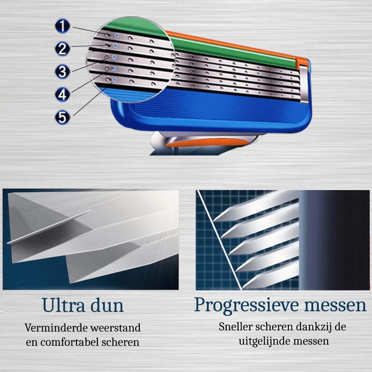 4x Scheermesjes - Compatibel Met Gillette Fusion Scheermes (5 Blades) Vervanging - Afbeelding 3