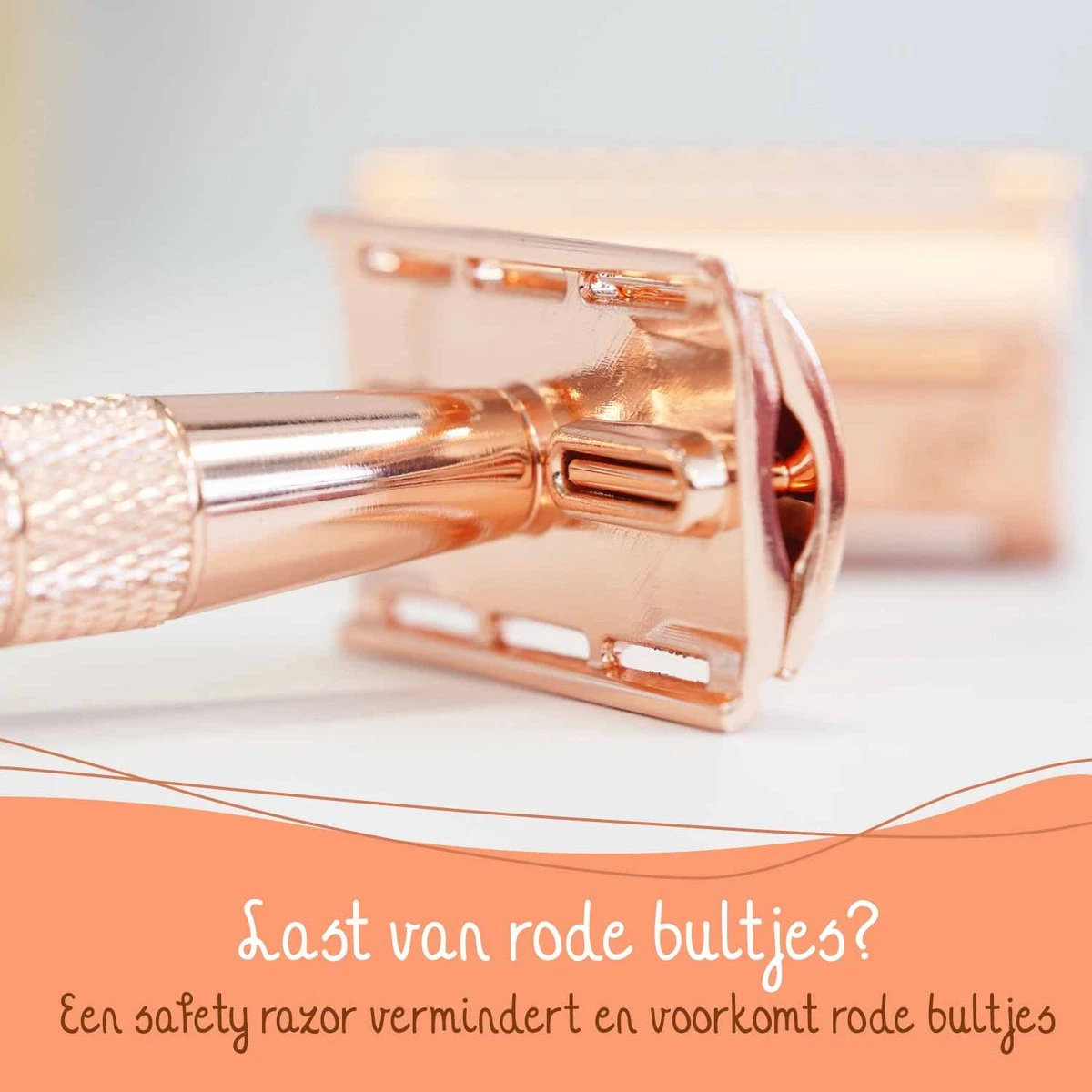 Bamboozy Safety Razor + 10 Scheermesjes Aluminium Rose Gold Goud Unisex Voor Vrouwen Scheermes 9 Bamboozy Safety Razor + 10 Scheermesjes Aluminium Rose Gold Goud Unisex Voor Vrouwen Scheermes - Afbeelding 7