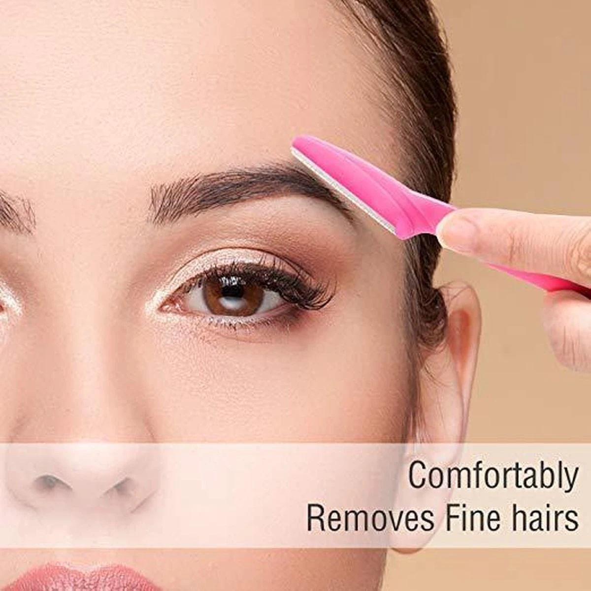 Tinkeke Premium Wenkbrauwen Scheermesjes - Haar Mesje - Set - 12 Stuks -14.5x3.8cm -Wenkbrauw Trimmer - Elektrische Scheerapparaat - Pijnloos Gezichtshaar Verwijderen - Haar Epilator - Wit Od Roze® - Afbeelding 2
