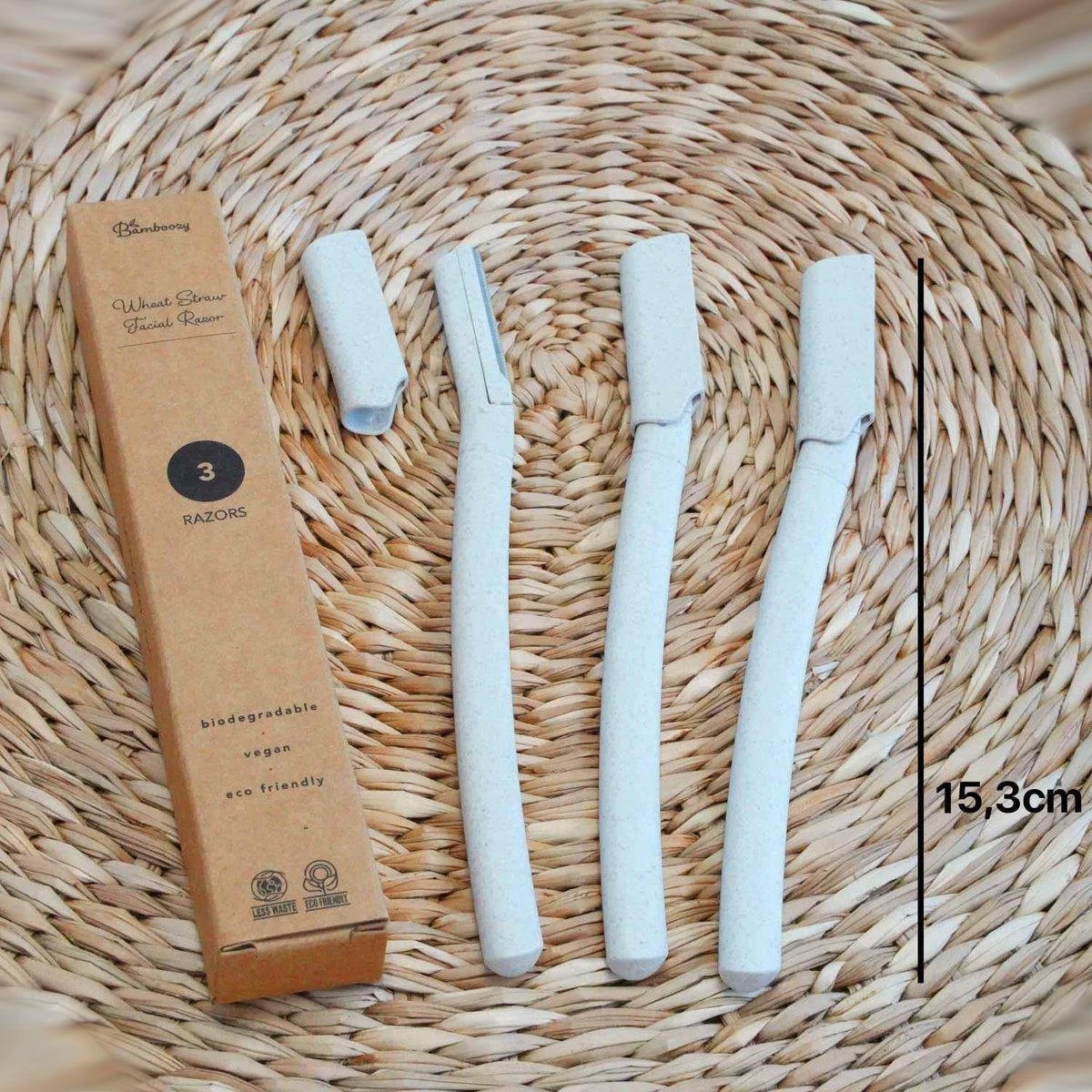 Bamboozy Dermaplaning 3x Wenkbrauw Scheermesje Mesje Van Tarwestro - Scheermes Gezicht Intieme Streek - Wenkbrauw Trimmer Epileren Eyebrow Razor - Afbeelding 6