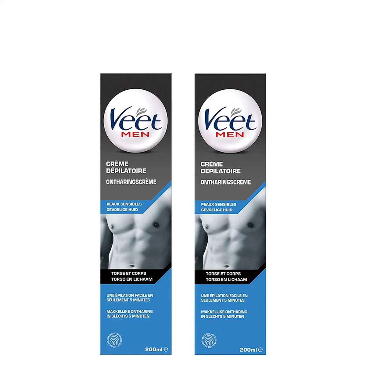Veet - Men - Ontharingscrème - Gevoelige Huid - 2 X 200 Ml 5 Veet - Men - Ontharingscrème - Gevoelige Huid - 2 X 200 Ml - Afbeelding 3