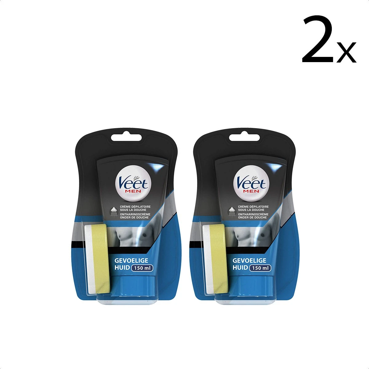 Veet Men Ontharingscrème - Gevoelige Huid - In Douche - 2 X 150 Ml 6 Veet Men Ontharingscrème - Gevoelige Huid - In Douche - 2 X 150 Ml - Afbeelding 4