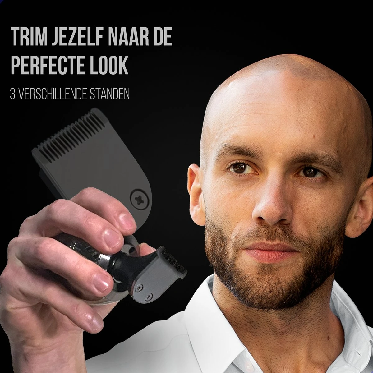 HYL® 8-in-1 Scheerapparaat Mannen - Skull Shaver – Neus & Baard Trimmer – Head Shaver - Draadloos Opladen - 7 Koppen - Zilver - Afbeelding 5