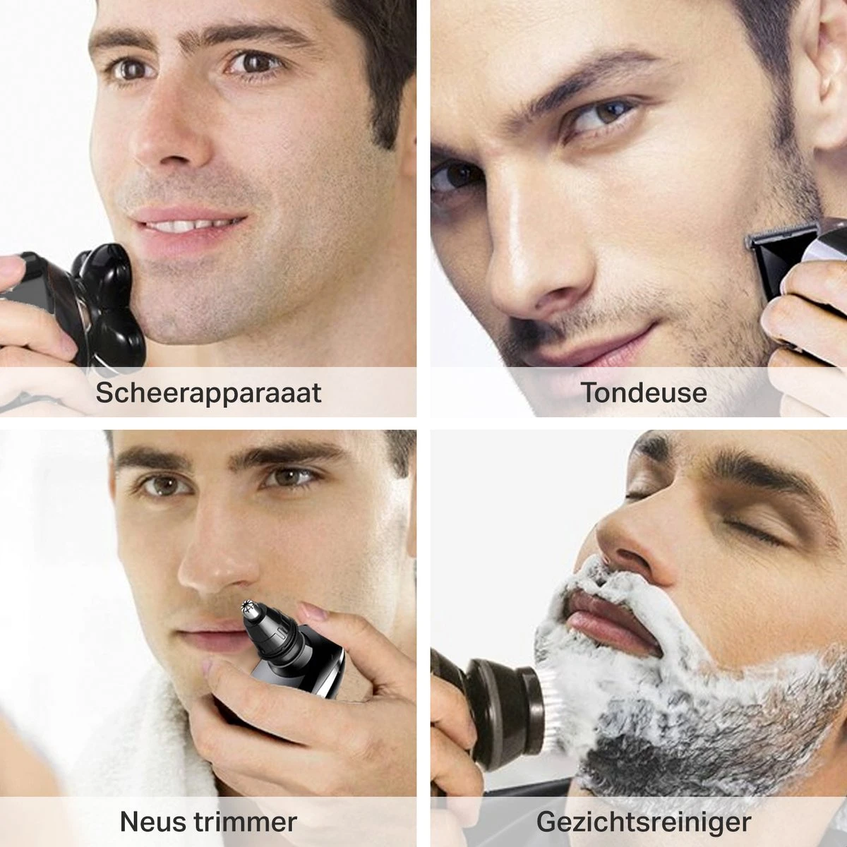 Vivid Green 5-in-1 Scheerapparaat Mannen - Trimmer - Nat En Droog Scheren - Incl. 5 Opzetstukken - Draadloos - Afbeelding 9