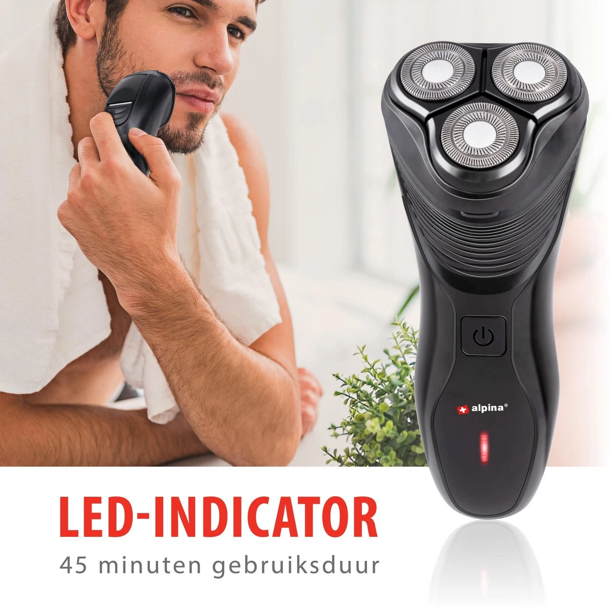 Alpina Scheerapparaat Oplaadbaar - 3 Koppen - Pop Up Trimmer - Reinigingsborsteltje - Beschermkap - Oplaadkabel 9 Alpina Scheerapparaat Oplaadbaar - 3 Koppen - Pop Up Trimmer - Reinigingsborsteltje - Beschermkap - Oplaadkabel - Afbeelding 7
