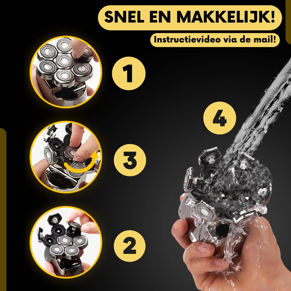 6-in-1 Scheerapparaat Mannen – Trimmer - Skull Edition PRO - Electric Face & Head Shaver - Hoofd Kaal Scheren – Nat & Droog - Draadloos Opladen - Elektrisch - Incl. E-Book - Afbeelding 16