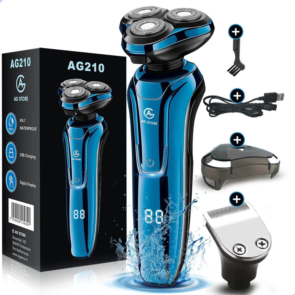 AG210 Scheerapparaat - Nat En Droog - Mannen - Scheerapparaten - Trimmer - Scheren - Draadloos - Tondeuse - Elektrisch Shaver - Baardtrimmer 3 AG210 Scheerapparaat - Nat En Droog - Mannen - Scheerapparaten - Trimmer - Scheren - Draadloos - Tondeuse - Elektrisch Shaver - Baardtrimmer