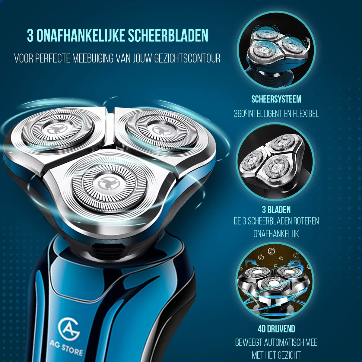 AG210 Scheerapparaat - Nat En Droog - Mannen - Scheerapparaten - Trimmer - Scheren - Draadloos - Tondeuse - Elektrisch Shaver - Baardtrimmer 11 AG210 Scheerapparaat - Nat En Droog - Mannen - Scheerapparaten - Trimmer - Scheren - Draadloos - Tondeuse - Elektrisch Shaver - Baardtrimmer - Afbeelding 9