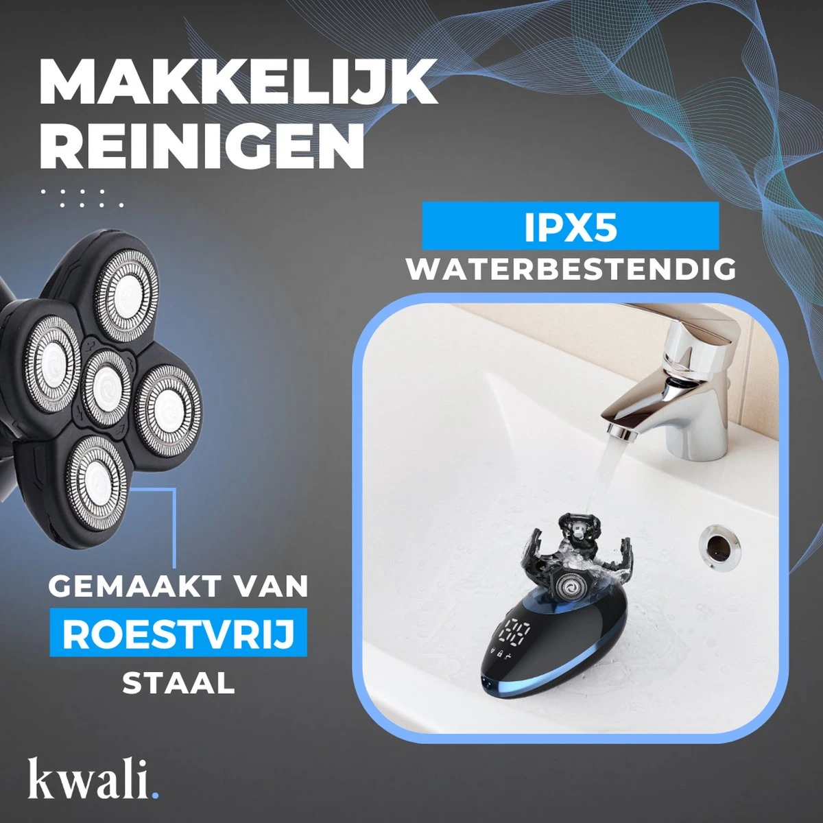 Kwali.® Scheerapparaat Mannen Pro 2023 - Baardtrimmer - Bodygroomer Mannen - Trimmer Baard - Draadloos - Waterbestendig - Blauw - Afbeelding 6