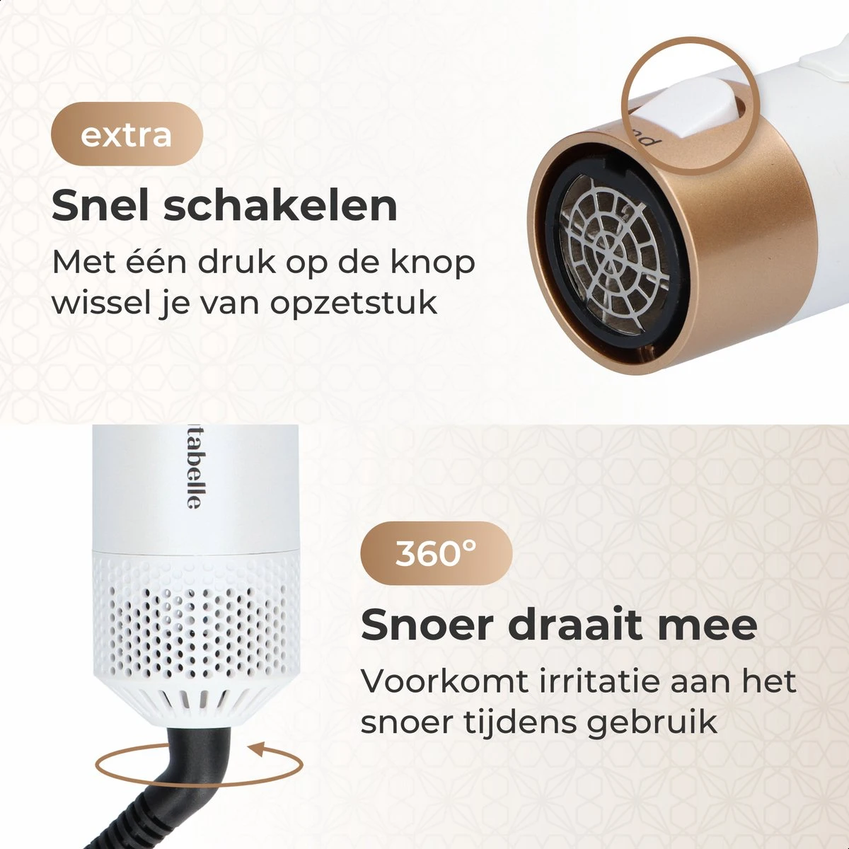 Tutabelle Airwrap - 6 In 1 Hairstyler - Multistyler - Krultang - Krulborstel - Haarstyler - Hairstyler - Stijltang - Wit - Afbeelding 6