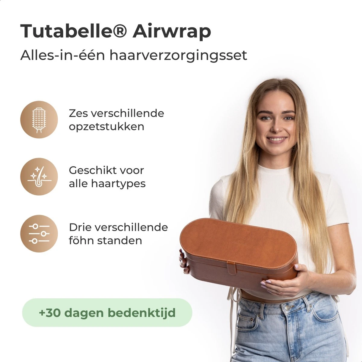 Tutabelle Airwrap - 6 In 1 Hairstyler - Multistyler - Krultang - Krulborstel - Haarstyler - Hairstyler - Stijltang - Wit - Afbeelding 7