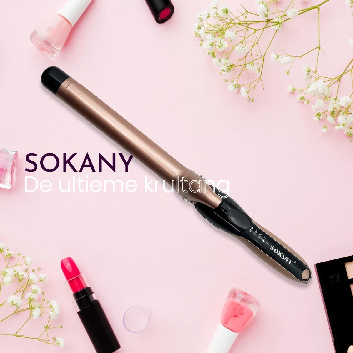 Sokany 25mm Curling Tong Krultang - 5 Temperatuurinstellingen - Compacte Krullen - Afbeelding 8