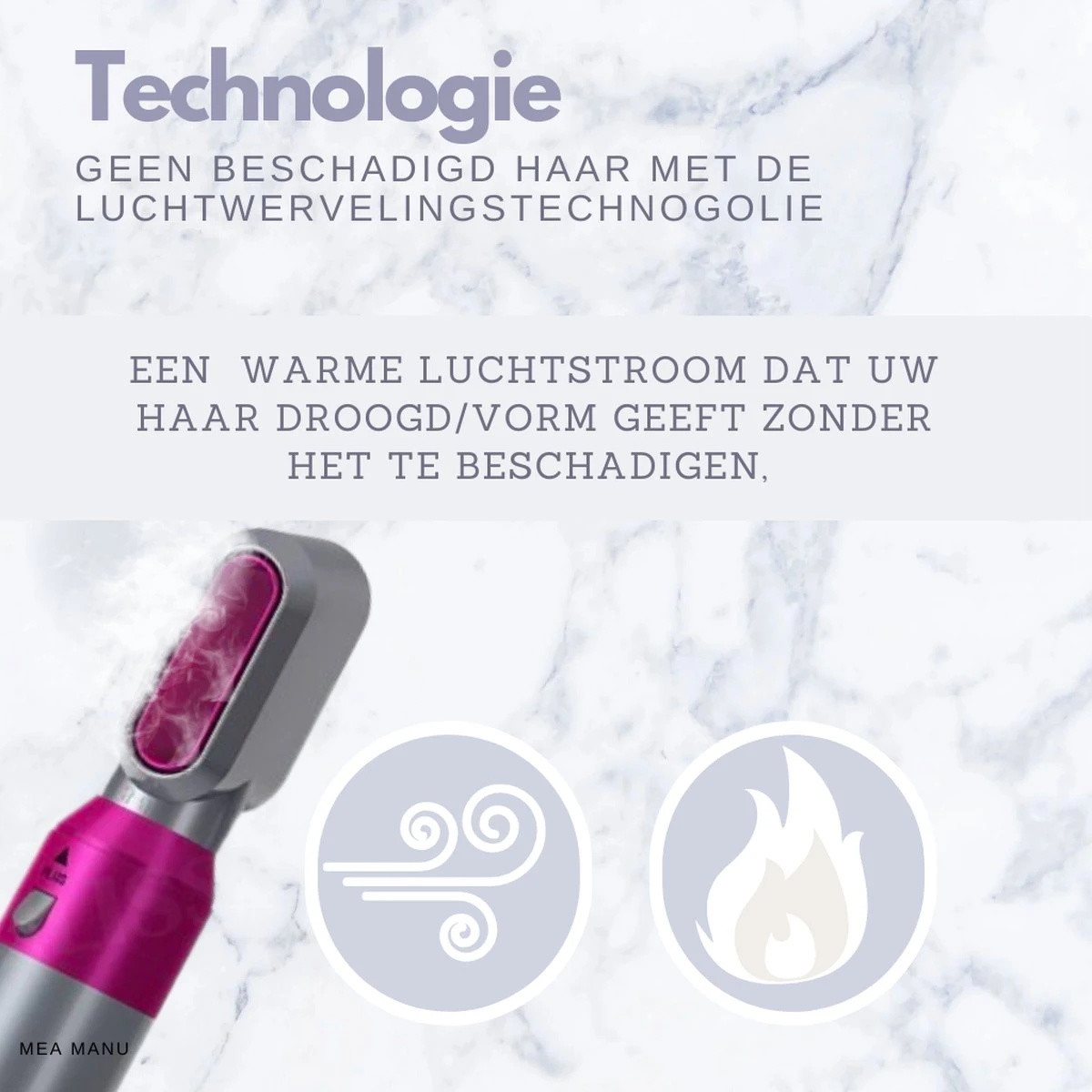 Mea Manu® - Airwrap - Krultang 5 In 1 – Föhnborstel - Hetelucht Borstel - Stijlborstel - Valentijn Cadeautje Voor Haar - Haardroger - Airstyler - Elektrische Krultang 5 In 1 - Krulborstel – Haarborstel Electrisch - Ionische Haardroger - Afbeelding 6