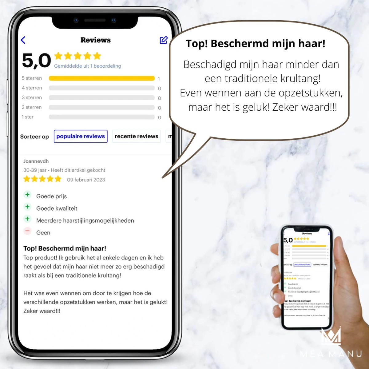 Mea Manu® - Airwrap - Krultang 5 In 1 – Föhnborstel - Hetelucht Borstel - Stijlborstel - Valentijn Cadeautje Voor Haar - Haardroger - Airstyler - Elektrische Krultang 5 In 1 - Krulborstel – Haarborstel Electrisch - Ionische Haardroger - Afbeelding 9