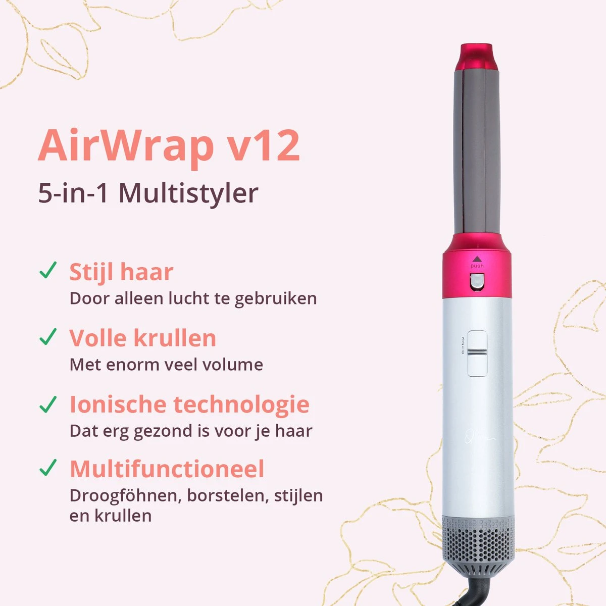 QLAY Airwrap 5 In 1 Set - Vernieuwde Motor - Airwrap Krultang - 2023 Edition - Afbeelding 2