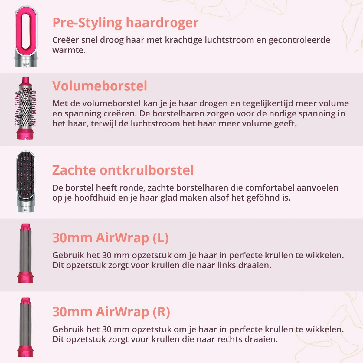 QLAY Airwrap 5 In 1 Set - Vernieuwde Motor - Airwrap Krultang - 2023 Edition - Afbeelding 7