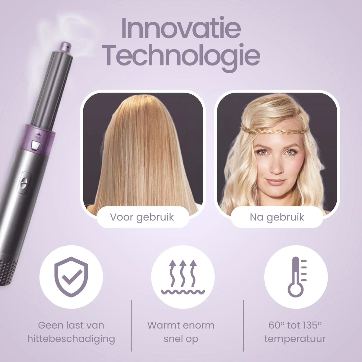 Merkloos Airwrap 5 In 1 Multistyler - Krultang - Multi Styler - Stijltang - Automatische - Föhnborstel - Roterend - Inclusief 5 Opzetstukken 4 Merkloos Airwrap 5 In 1 Multistyler - Krultang - Multi Styler - Stijltang - Automatische - Föhnborstel - Roterend - Inclusief 5 Opzetstukken - Afbeelding 2