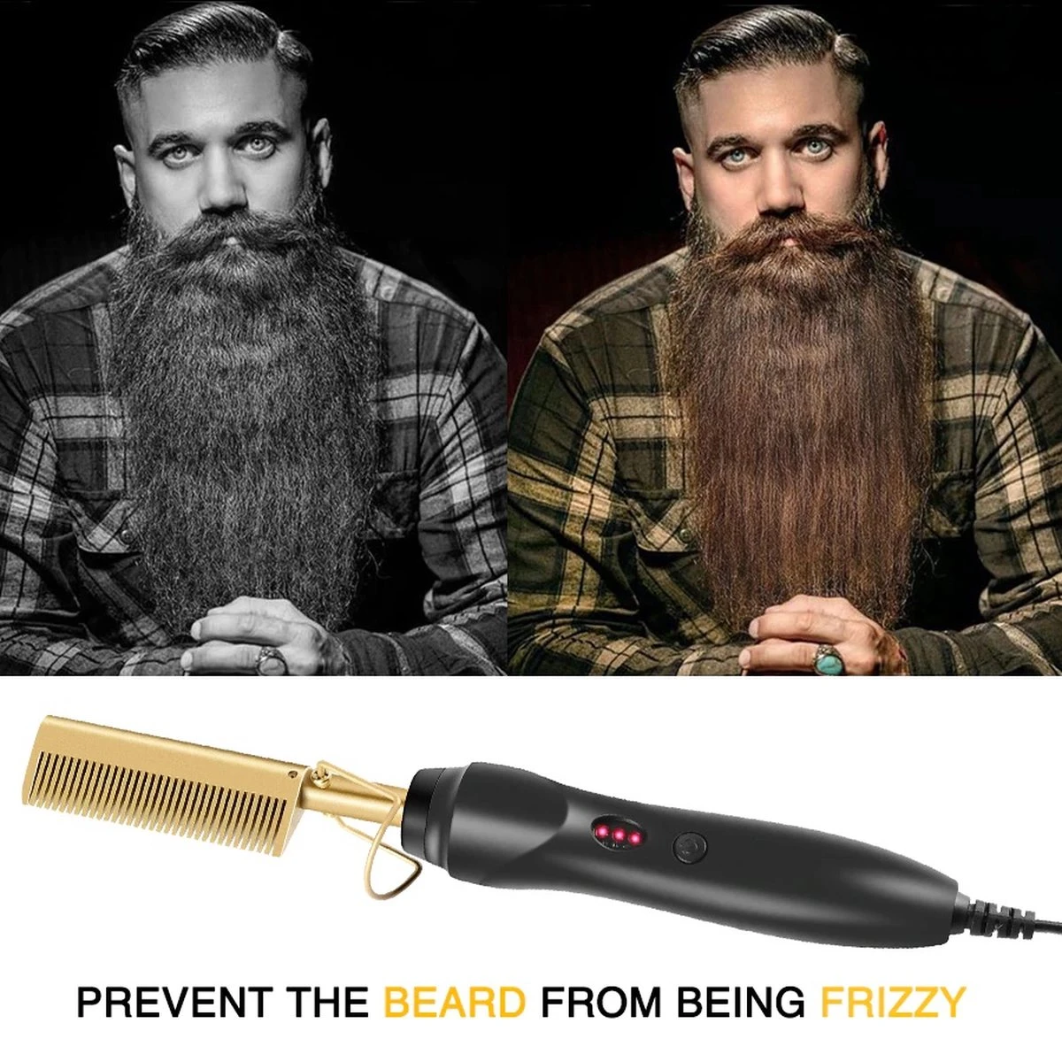 Premium Professionele Wonderkam - Stijltang, Keramische Haar- En Stijlborstel Voor Het Krullen, Gladmaken, Kammen En Stylen Van Het Haar, Hot Heat Comb Hair Straightener Voor Dames En Vrouwen (zwart) - Afbeelding 9